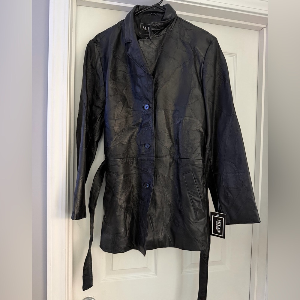 Milan Deep Black Leather Jacket